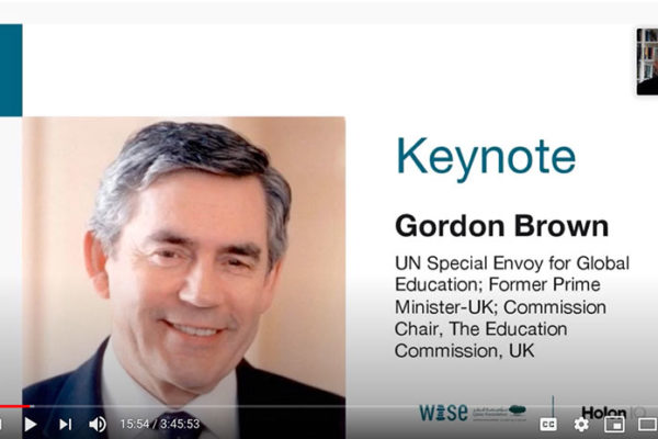 Commission Chair Gordon Brown’s keynote at the Education Disrupted, Education Reimagined WISE Summit