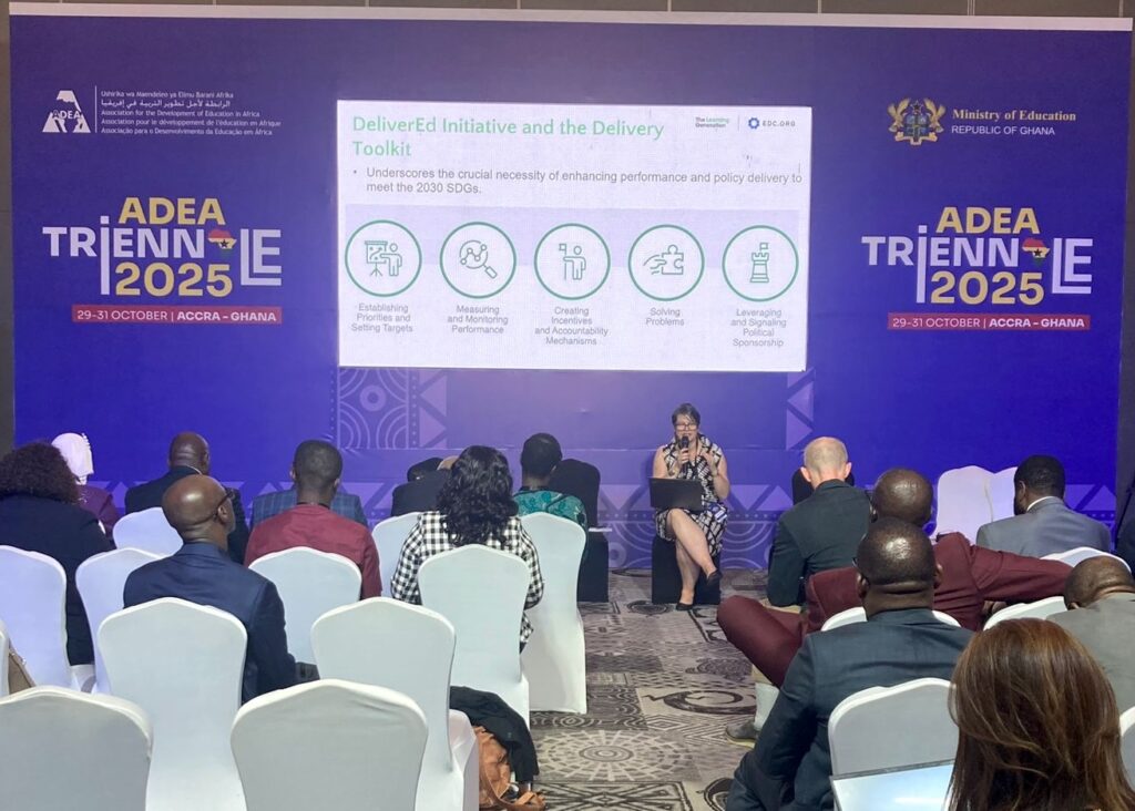 Deborah Kimathi presenting at ADEA Triennale