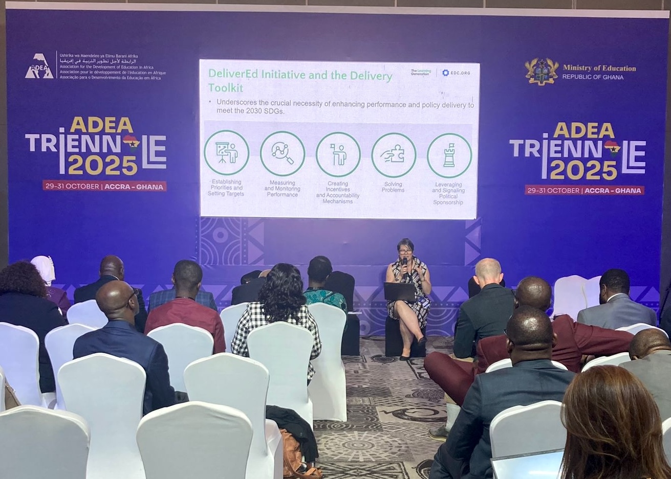 Deborah Kimathi presenting at ADEA Triennale